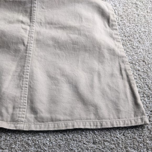 Pendleton 100% cotton tan full length a-line skirt pockets zip side button - Picture 9 of 12